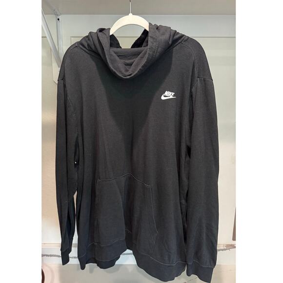 Nike Men’s Club Pullover Hoodie Big & Tall 3X Black Lightweight Fleece - Picture 4 of 8
